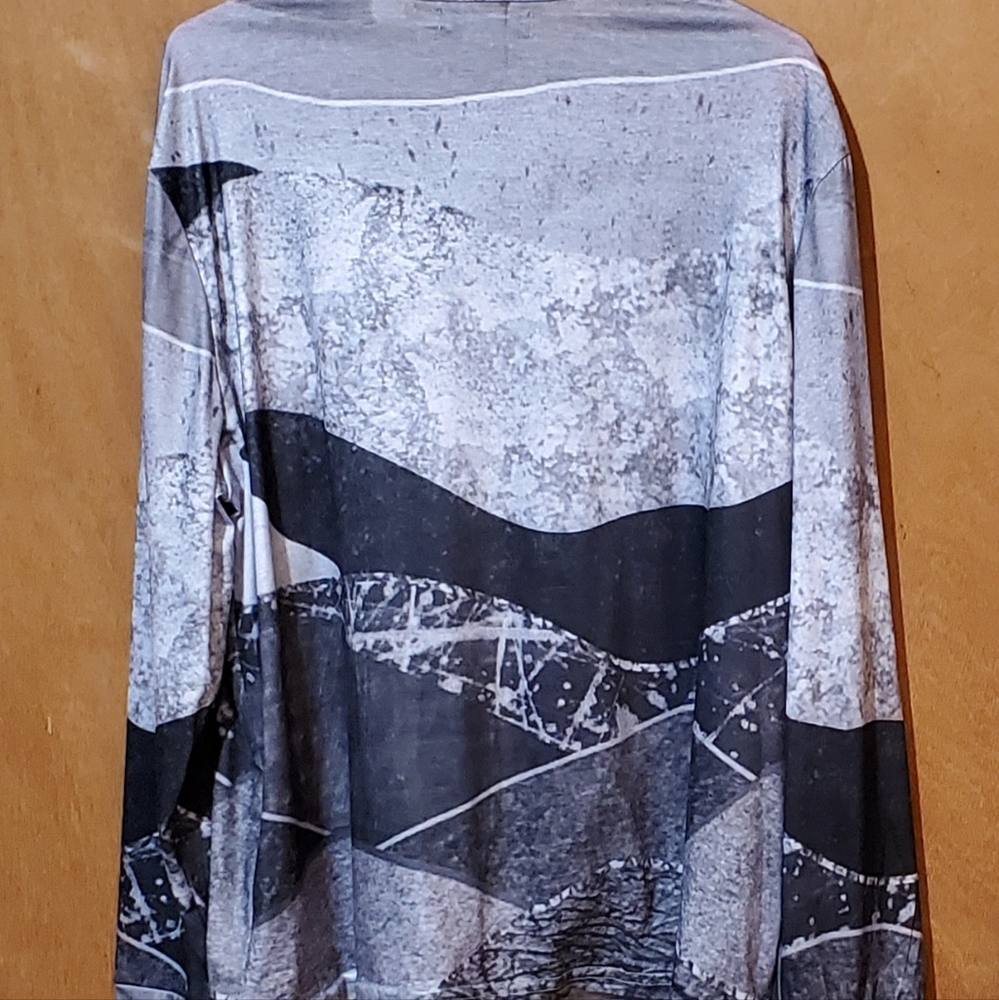 MissLook Black & Gray Long Sleeved T-shirt Size XXL - Picture 2 of 5